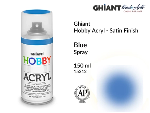 Ghiant Hobby Acryl Spray 150 ml - Blue 15212, farba akrylowa w sprayu Blue 15212 Ghiant Hobby Acryl, Ghiant Hobby Acryl farba akrylowa w sprayu Blue 15212, farby akrylowe w sprayu, farby akrylowe w aerozolu, farby akrylowe, Ghiant,