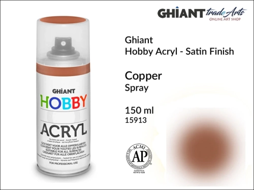 Ghiant Hobby Acryl Spray 150 ml - Copper 15913, farba akrylowa w sprayu Copper 15913 Ghiant Hobby Acryl, Ghiant Hobby Acryl farba akrylowa w sprayu Copper 15913, farby akrylowe w sprayu, farby akrylowe w aerozolu, farby akrylowe, Ghiant,