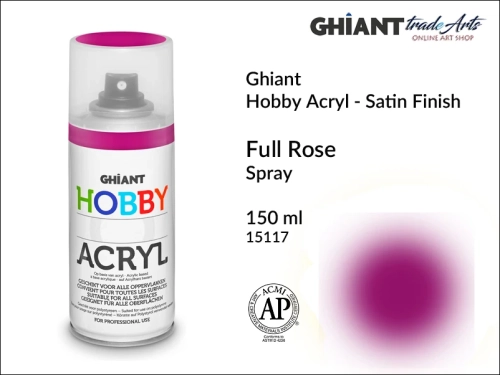 Ghiant Hobby Acryl Spray 150 ml - Full Rose 15117, farba akrylowa w sprayu Full Rose 15117 Ghiant Hobby Acryl, Ghiant Hobby Acryl farba akrylowa w sprayu Full Rose 15117, farby akrylowe w sprayu, farby akrylowe w aerozolu, farby akrylowe, Ghiant,