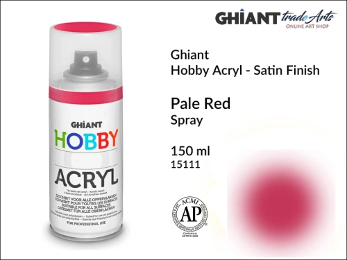 Ghiant Hobby Acryl Spray 150 ml - Pale Red 15111, farba akrylowa w sprayu Pale Red 15111 Ghiant Hobby Acryl, Ghiant Hobby Acryl farba akrylowa w sprayu Pale Red 15111, farby akrylowe w sprayu, farby akrylowe w aerozolu, farby akrylowe, Ghiant,