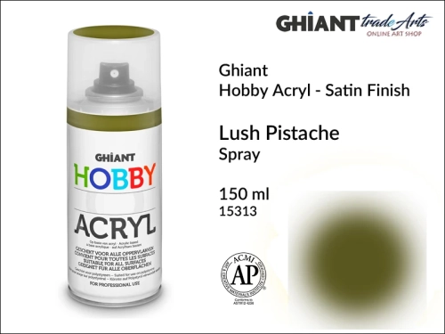 Ghiant Hobby Acryl Spray 150 ml - Lush Pistache 15313, farba akrylowa w sprayu Lush Pistache Ghiant Hobby Acryl, Ghiant Hobby Acryl farba akrylowa w sprayu Lush Pistache, farby akrylowe w sprayu, farby akrylowe w aerozolu, farby akrylowe, Ghiant,