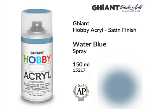 Ghiant Hobby Acryl Spray 150 ml - Water Blue 15217, farba akrylowa w sprayu Water Blue 15217 Ghiant Hobby Acryl, Ghiant Hobby Acryl farba akrylowa w sprayu Water Blue 15217, farby akrylowe w sprayu, farby akrylowe w aerozolu, farby akrylowe, Ghiant,