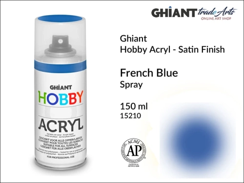 Ghiant Hobby Acryl Spray 150 ml - French Blue 15210, farba akrylowa w sprayu French Blue 15210 Ghiant Hobby Acryl, Ghiant Hobby Acryl farba akrylowa w sprayu French Blue 15210, farby akrylowe w sprayu, farby akrylowe w aerozolu, farby akrylowe, Ghiant,