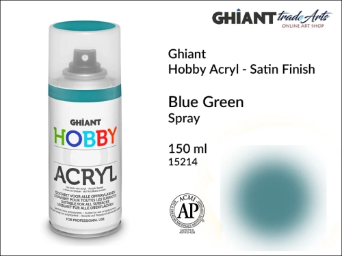 Ghiant Hobby Acryl Spray 150 ml - Blue Green 15214, farba akrylowa w sprayu Blue Green 15214 Ghiant Hobby Acryl, Ghiant Hobby Acryl farba akrylowa w sprayu Blue Green 15214, farby akrylowe w sprayu, farby akrylowe w aerozolu, farby akrylowe, Ghiant,
