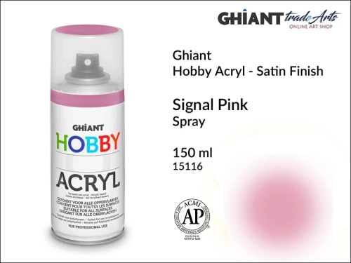 Ghiant Hobby Acryl Spray 150 ml - Signal Pink Yellow 15116, farba akrylowa w sprayu Signal Pink Yellow Ghiant Hobby Acryl, Ghiant Hobby Acryl farba akrylowa w sprayu Signal Pink Yellow, farby akrylowe w sprayu, farby akrylowe w aerozolu, farby akrylowe,