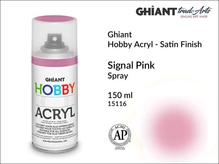 Ghiant Hobby Acryl Spray 150 ml - Signal Pink Yellow 15116, farba akrylowa w sprayu Signal Pink Yellow Ghiant Hobby Acryl, Ghiant Hobby Acryl farba akrylowa w sprayu Signal Pink Yellow, farby akrylowe w sprayu, farby akrylowe w aerozolu, farby akrylowe,