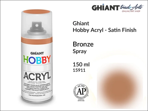 Ghiant Hobby Acryl Spray 150 ml - Bronze 15911, farba akrylowa w sprayu Bronze 15911 Ghiant Hobby Acryl, Ghiant Hobby Acryl farba akrylowa w sprayu Bronze 15911, farby akrylowe w sprayu, farby akrylowe w aerozolu, farby akrylowe, Ghiant,