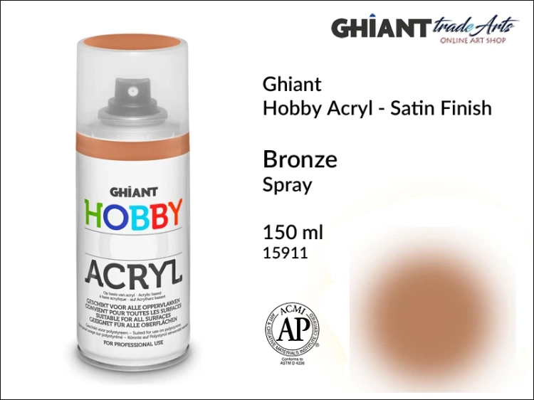 Ghiant Hobby Acryl Spray 150 ml - Bronze 15911, farba akrylowa w sprayu Bronze 15911 Ghiant Hobby Acryl, Ghiant Hobby Acryl farba akrylowa w sprayu Bronze 15911, farby akrylowe w sprayu, farby akrylowe w aerozolu, farby akrylowe, Ghiant,