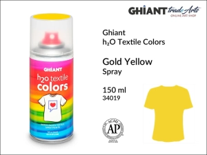 Farba do zdobienia tkanin w aerozolu Ghiant h₂O Textile Colors, kolor: Gold Yellow 34019, opak. 150 ml