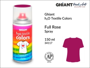Farba do zdobienia tkanin w aerozolu Ghiant h₂O Textile Colors, kolor: Full Rose 34117, opak. 150 ml 