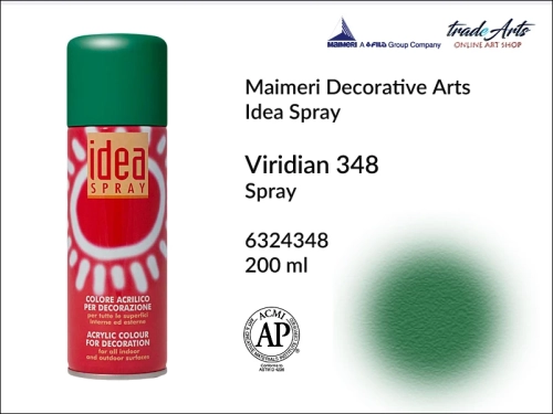 Idea Spray Paint for Decoration - Viridian 348, farba akrylowa w sprayu Viridian 348 Idea Spray, Idea Spray farba akrylowa Viridian 348 w sprayu, farba akrylowa w sprayu, farby w aerozolu, Maimeri Idea Spray,