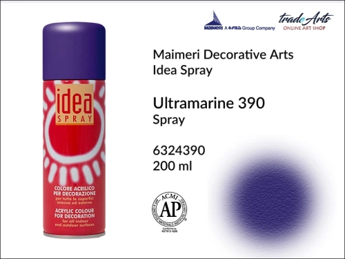 Idea Spray Paint for Decoration - Ultramarine 390, farba akrylowa w sprayu Ultramarine 390 Idea Spray, Idea Spray farba akrylowa Ultramarine 390 w sprayu, farba akrylowa w sprayu, farby w aerozolu, Maimeri Idea Spray,