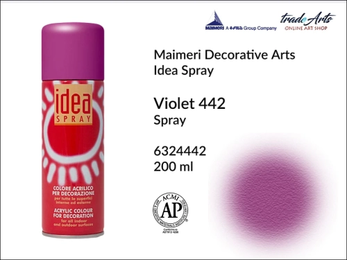 Idea Spray Paint for Decoration - Violet 442, farba akrylowa w sprayu Violet 442 Idea Spray, Idea Spray farba akrylowa Violet 442 w sprayu, farba akrylowa w sprayu, farby w aerozolu, Maimeri Idea Spray,