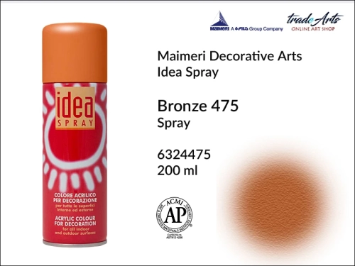 Idea Spray Paint for Decoration - Bronze 475, farba akrylowa w sprayu Bronze 475 Idea Spray, Idea Spray farba akrylowa Bronze 475 w sprayu, farba akrylowa w sprayu, farby w aerozolu, Maimeri Idea Spray,