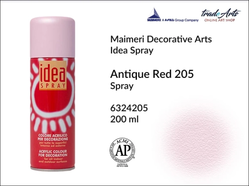 Idea Spray Paint for Decoration - Antique Red 205, farba akrylowa w sprayu Antique Red 205 Idea Spray, Idea Spray farba akrylowa Antique Red 205 w sprayu, farba akrylowa w sprayu, farby w aerozolu, Maimeri Idea Spray,