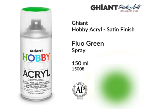 Farba akrylowa fluo w aerozolu Ghiant Fluo Green 15008, Ghiant Fluo Green 15008 farba akrylowa Ghiant fluo w aerozolu, farby fluo akrylowe w sprayu, farby akrylowe, farba fluo akrylowa, farby fluorescencyjne akrylowe, Ghiant fluo,