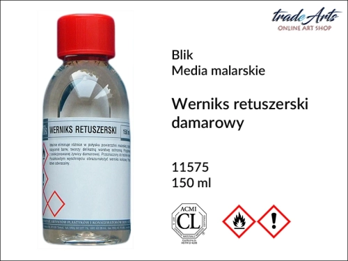 Werniks retuszerski do techniki olejnej Blik, Blik - werniks retuszerski, werniks retuszerski, werniksy, rertusz, malarstwo olejne, tradearts,