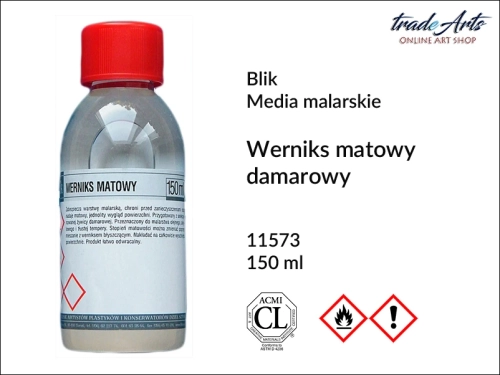 Werniks damarowy matowy Blik, Blik - werniks damarowy matowy, werniks matowy do akryli, werniks matowy do malarstwa olejnego, werniks, damara,  tradearts,