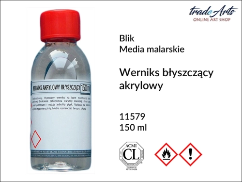 Werniks akrylowy błyszczący Blik, Blik - werniks akrylowy błyszczący, werniks akrylowy błyszczący, werniksy, werniksy do akryli, tradearts,