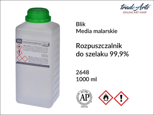 Rozpuszczalnik do szelaku 99,9% Blik, Blik - rozpuszczalnik do szelaku 99,9%, Blik, szelaki, politury, rozpuszczalniki, tradearts,