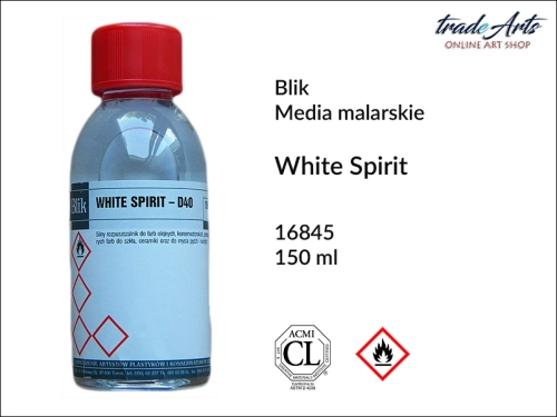 White Spirit - rozpuszczalnik do farb olejnych, biały spirytus White Spirit - rozpuszczalnik do farb olejnych i konserwatorskich, biały spirytus, White Spirit, Blik white spirit, Blik, tradearts,