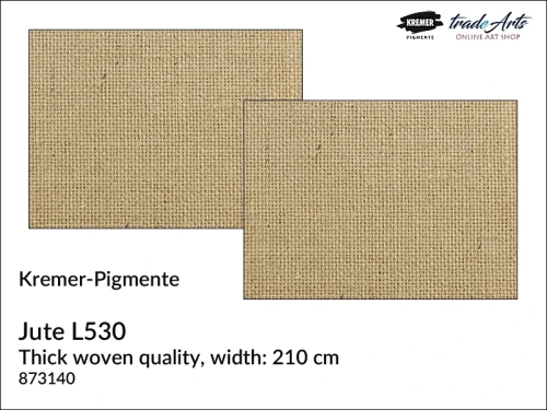 Jute L530 Kremer-Pigmente, Kremer-Pigmente płótno jutowe malarskie Jute L530, płótno jutowe malarskie Jute L530 Kremer-Pigmente, płótno jutowe malarskie, płótno jutowe, juta, jute canvas L530, tradearts,