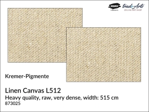 Płótno malarskie lniane bardzo szerokie Linen Canvas L512 Kremer-Pigmente, cena za 5 mb. 