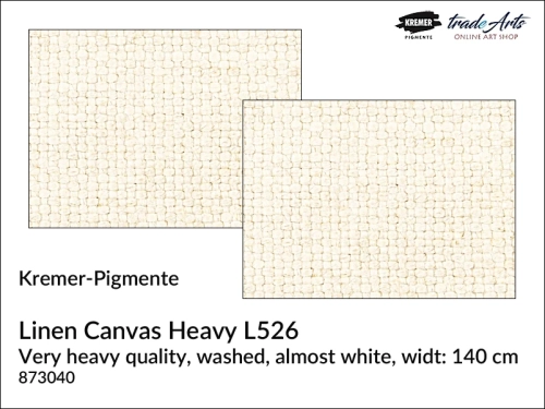 Linen Canvas Heavy L526 Kremer-Pigmente, płótno malarskie lniane L526 Kremer-Pigmente, Kremer-Pigmente płótno malarskie lniane L526, płótno malarskie lniane L526, canvas, Linen Canvas L526, tradearts,