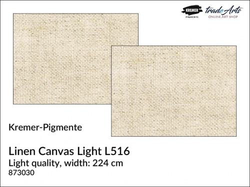 Linen Canvas Light L516 Kremer-Pigmente, płótno malarskie lniane L516 Kremer-Pigmente, Kremer-Pigmente płótno malarskie lniane L516, płótno malarskie lniane L516, canvas, Cotton Duck Canvas L521, tradearts,