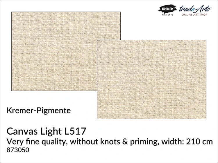 Linen Canvas Light L517 Kremer-Pigmente, płótno malarskie lniane dublażowe L517 Kremer-Pigmente, Kremer-Pigmente płótno malarskie lniane dublażowe L517, płótno malarskie lniane, canvas, Linen Canvas Light L517,