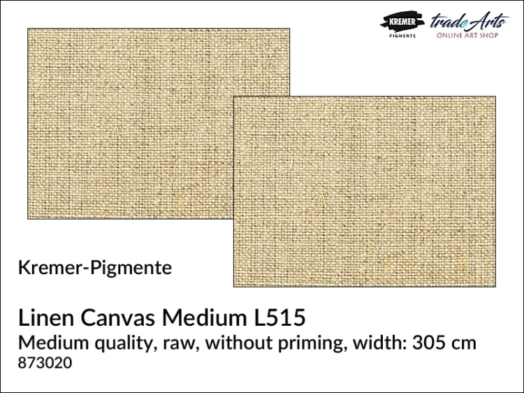 Linen Canvas Medium L515 Kremer-Pigmente, płótno malarskie lniane L515 Kremer-Pigmente, Kremer-Pigmente płótno malarskie lniane L515, płótno malarskie lniane, canvas, Linen Canvas L515, Kremer-Pigmente Linen Canvas L515,