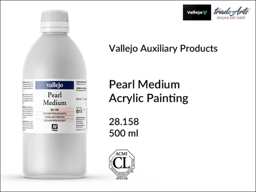 Medium perłowe (metaliczne) do farb akrylowych Pearl Medium Vallejo, Vallejo Pearl Medium - medium perłowe (metaliczne) do farb akrylowych, medium metaliczne do farb, farby akrylowe, media, tradearts,