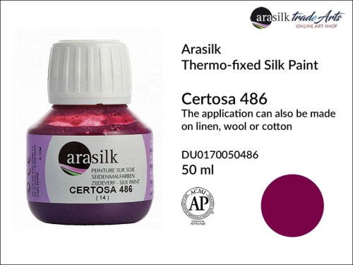 Arasilk Thermo-fixed Silk Paint 50 ml Certosa 486, farba do jedwabiu Certosa 486 Dupont Arasilk, Dupont Arasilk - farba do jedwabiu Certosa 486, farba do zdobienia jedwabiu, zdobienie jedwabiu, farby do jedwabiu, Arasilk, Dupont,