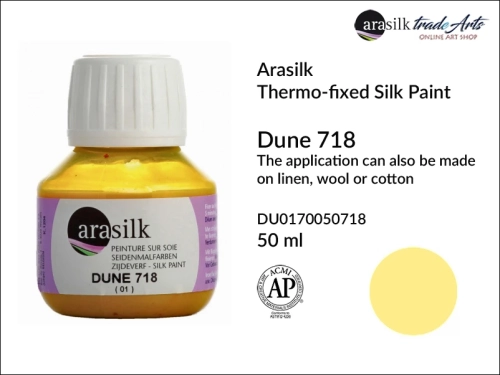 Arasilk Thermo-fixed Silk Paint 50 ml Dune 718, farba do jedwabiu Dune 718 Dupont Arasilk, Dupont Arasilk - farba do jedwabiu Dune 718, farba do zdobienia jedwabiu, zdobienie jedwabiu, farby do jedwabiu, Arasilk, Dupont,