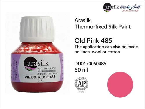 Arasilk Thermo-fixed Silk Paint 50 ml Old Pink 485, farba do jedwabiu Old Pink 485 Dupont Arasilk, Dupont Arasilk - farba do jedwabiu Old Pink 485, farba do zdobienia jedwabiu, zdobienie jedwabiu, farby do jedwabiu, Arasilk, Dupont,
