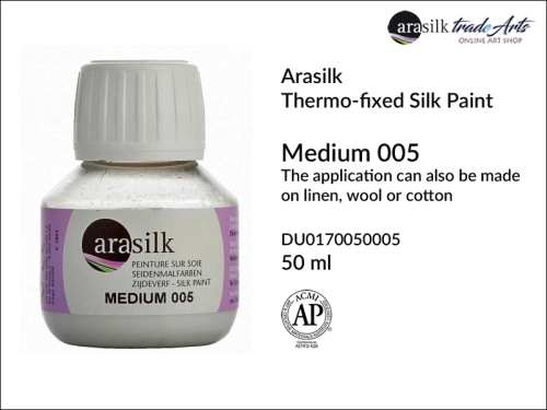 Arasilk Thermo-fixed Silk Paint 50 ml Medium 005, Medium 005 do do farb Dupont Arasilk, Dupont Arasilk Medium 005 do farb, Medium 005 pastelowe Dupont Arasilk, zdobienie jedwabiu, farby do jedwabiu, Arasilk,