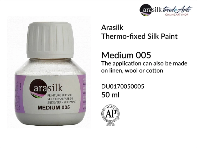Arasilk Thermo-fixed Silk Paint 50 ml Medium 005, Medium 005 do do farb Dupont Arasilk, Dupont Arasilk Medium 005 do farb, Medium 005 pastelowe Dupont Arasilk, zdobienie jedwabiu, farby do jedwabiu, Arasilk,