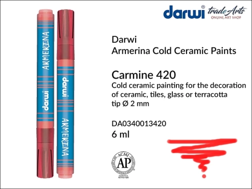 Darwi Armerina Marker Carmine 420, marker do szkła i ceramiki Carmine 420 Darwi Armerina, Darwi Armerina - pisak do zdobienia szkła i ceramiki,  marker do ceramiki i szkła Darwi Armerina, pisaki do zdobienia ceramiki, marker, pisak,