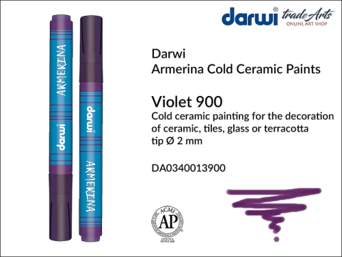 Darwi Armerina Marker Violet 900, marker do szkła i ceramiki Violet 900 Darwi Armerina, Darwi Armerina - pisak do zdobienia szkła i ceramiki,  marker do ceramiki i szkła Darwi Armerina, pisaki do zdobienia ceramiki, marker, pisak,