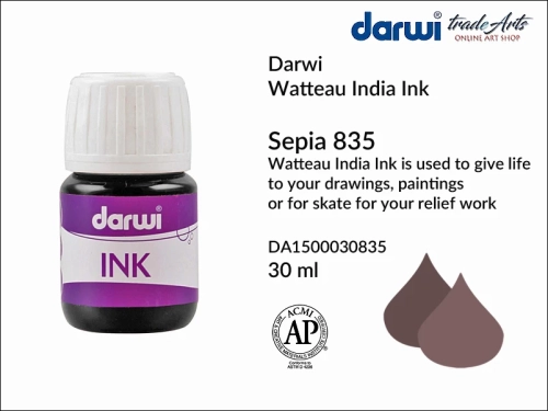 Darwi India Ink made from water and shellac Sepia 835. tusz indyjski szelakowy Sepia 835 Darwi India Ink Ink, Darwi India Ink tusz indyjski  na szelaku,  tusz kaligraficzny, tusz rysunkowy, tusz indyjski, Darwi Indian Ink,
