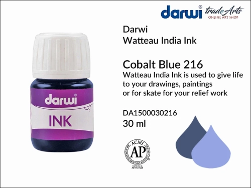 Darwi India Ink made from water and shellac Cobalt Blue 216. tusz indyjski szelakowy Cobalt Blue 216 Darwi India Ink Ink, Darwi India Ink tusz indyjski  na szelaku,  tusz kaligraficzny, tusz rysunkowy, tusz indyjski, Darwi Indian Ink,