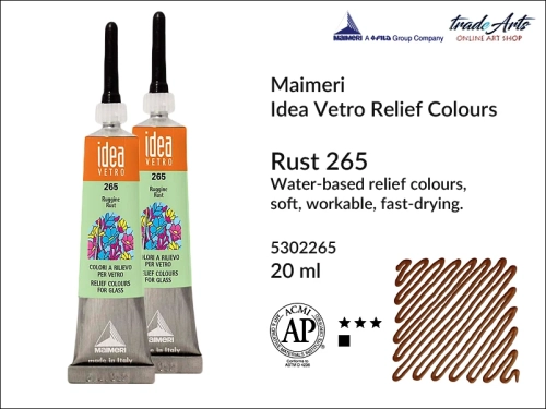 Maimeri Idea Vetro Relief Rust 265, konturówka do szkła Rust 265 Idea Vetro, relief do szkła Silver 003 Maimeri Idea Vetro,  zdobienie szkła, witraż, reliefy, ozdabianie, konturówka, Idea Vetro, szkło, ceramika,
