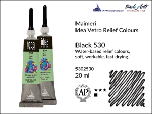 Konturówka, relief do szkła Maimeri Idea Vetro, kolor: Black 530, tuba 20 ml