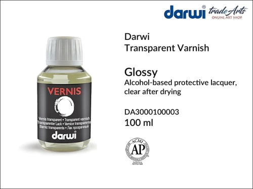 Darwi Glossy Alcohol-Based Protective Varnish, werniks błyszczący alkoholowy Darwi Varnish Glossy, Darwi Varnish Glossy werniks błyszczący końcowy, werniksy alkoholowe, werniksy błyszczące, werniksy finalne,