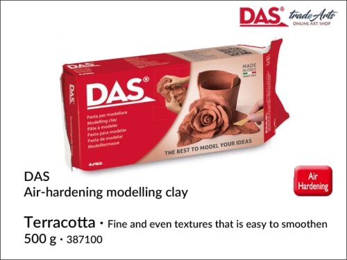 DAS Self-hardening Modelling Clay Terracotta 500 g, glinka samoutwardzalna 500 g terakota DAS, DAS glinka terakota samoutwardzalna, glinka modelarska samoutwardzalna DAS, glina, glinka, modelowanie,