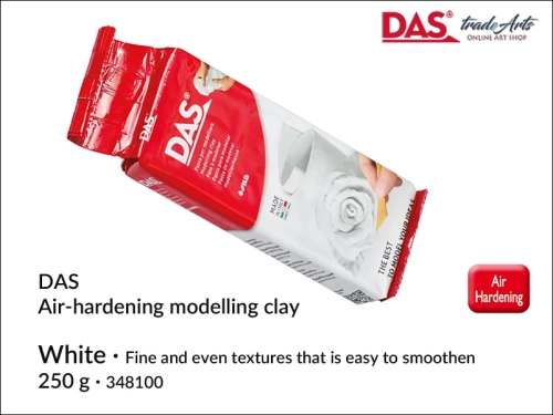 DAS Self-hardening Modelling Clay White 250 g, glinka samoutwardzalna 250 g biała DAS, DAS glinka biała samoutwardzalna, glinka modelarska samoutwardzalna DAS, glina, glinka, modelowanie,