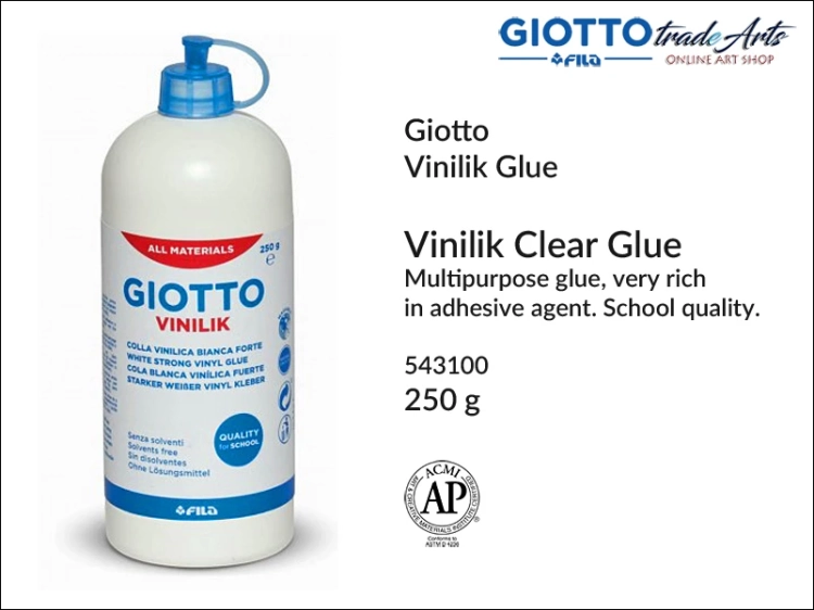 Giotto Vinilik Universal Glue 250g, klej winylowy uniwersalny 250  g Giotto Vinilik, Giotto Vinilik klej winylowy 250 g, kleje winylowe, kleje uniwersalne, klej, klejenie, biuro, porcelana, drewno, Vinilik klej uniwersalny winylowy,