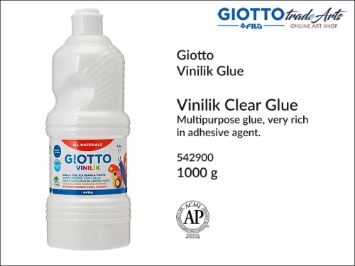 Giotto Vinilik Universal Glue 1000 g, klej winylowy uniwersalny 1000 g Giotto Vinilik, Giotto Vinilik klej winylowy 1000 g, kleje winylowe, kleje uniwersalne, klej, klejenie, biuro, porcelana, drewno, Vinilik klej uniwersalny winylowy,
