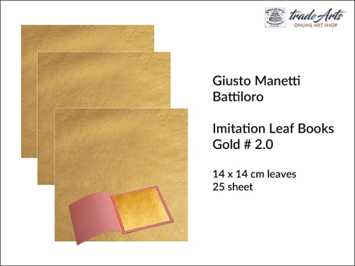 Imitacja złota w płatkach 14 x 14 cm Giusto Manetti, Giusto Manetti imitacja złota w płatkach 16 x 16 cm, konserwatorstwo, złocenia, złoto, szlagmetale, imitacja metali w płatkach, zdobienie, mikstion, tradearts,