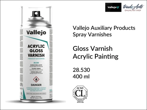 Vallejo Acrylic Gloss Varnish werniks błyszczący w aerozolu, Vallejo Gloss Varnish werniks błyszczący w aerozolu do farb akrylowych, werniks w aerozolu do farb akrylowych Vallejo, werniksy w sprayu do farb akrylowych,